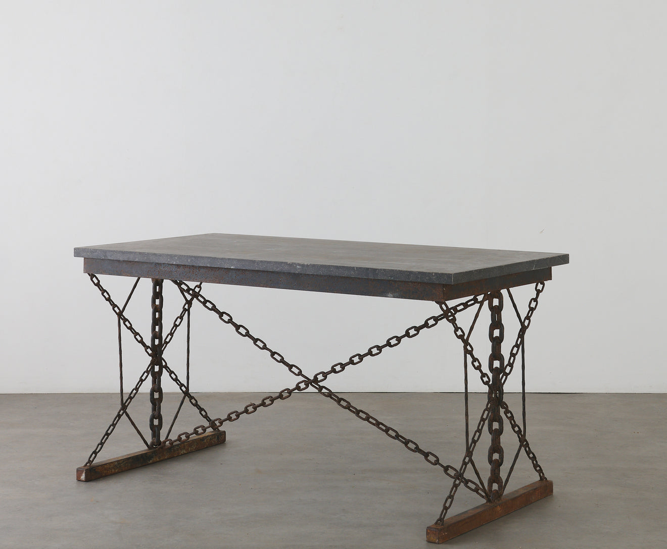 FRENCH CHAIN TABLE WITH MARBLE TOP